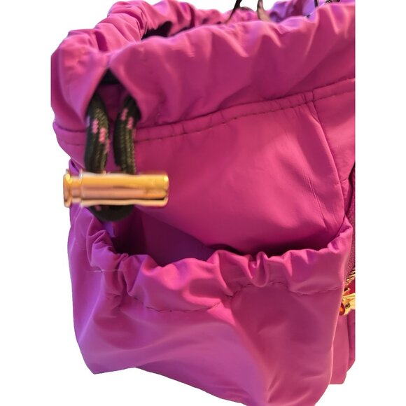 VERSACE Parfums Purple Mini Tote Handbag Purse Clutch Makeup Bag Gold Zipper NEW - Picture 3 of 8